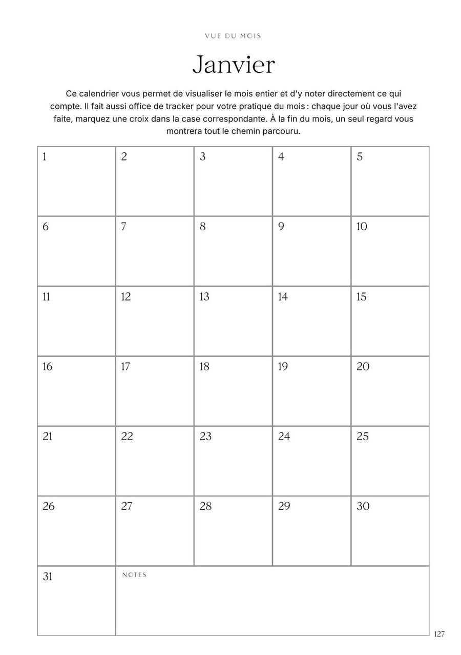 Le calendrier du mois