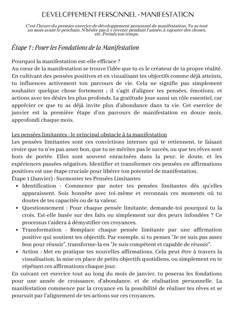 Page développement personnel et manifestation, journal Khonsu